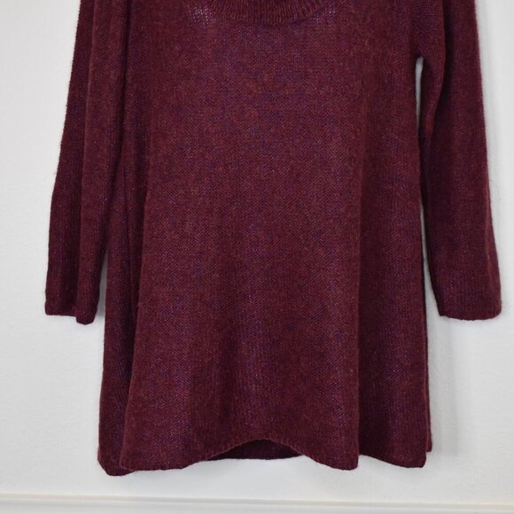 Modcloth Tunic Sweater Sz 1X Cowl Neck Metallic Wool Blend Christmas Holiday - Picture 3 of 16